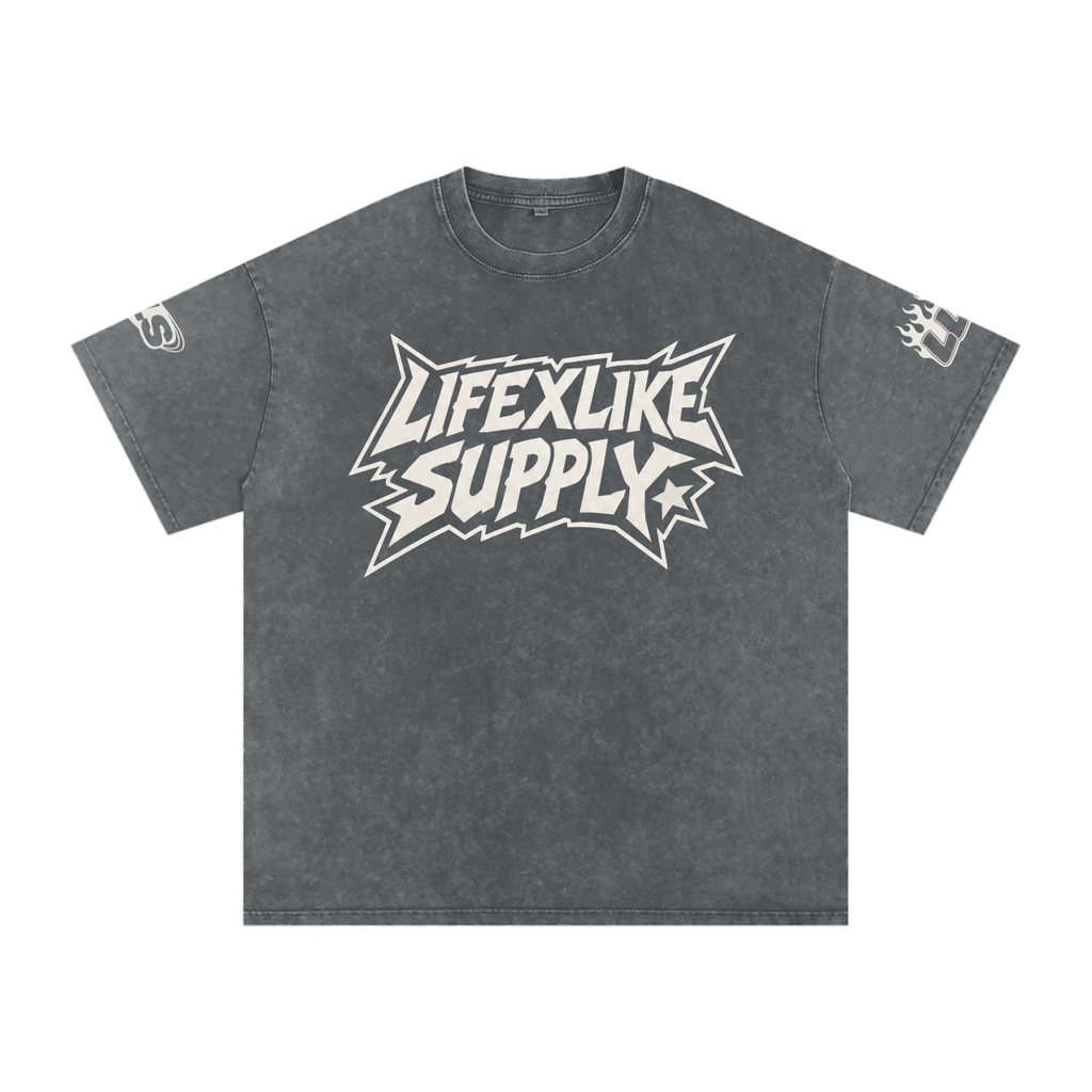Snow Washed Oversized Cotton T-Shirt