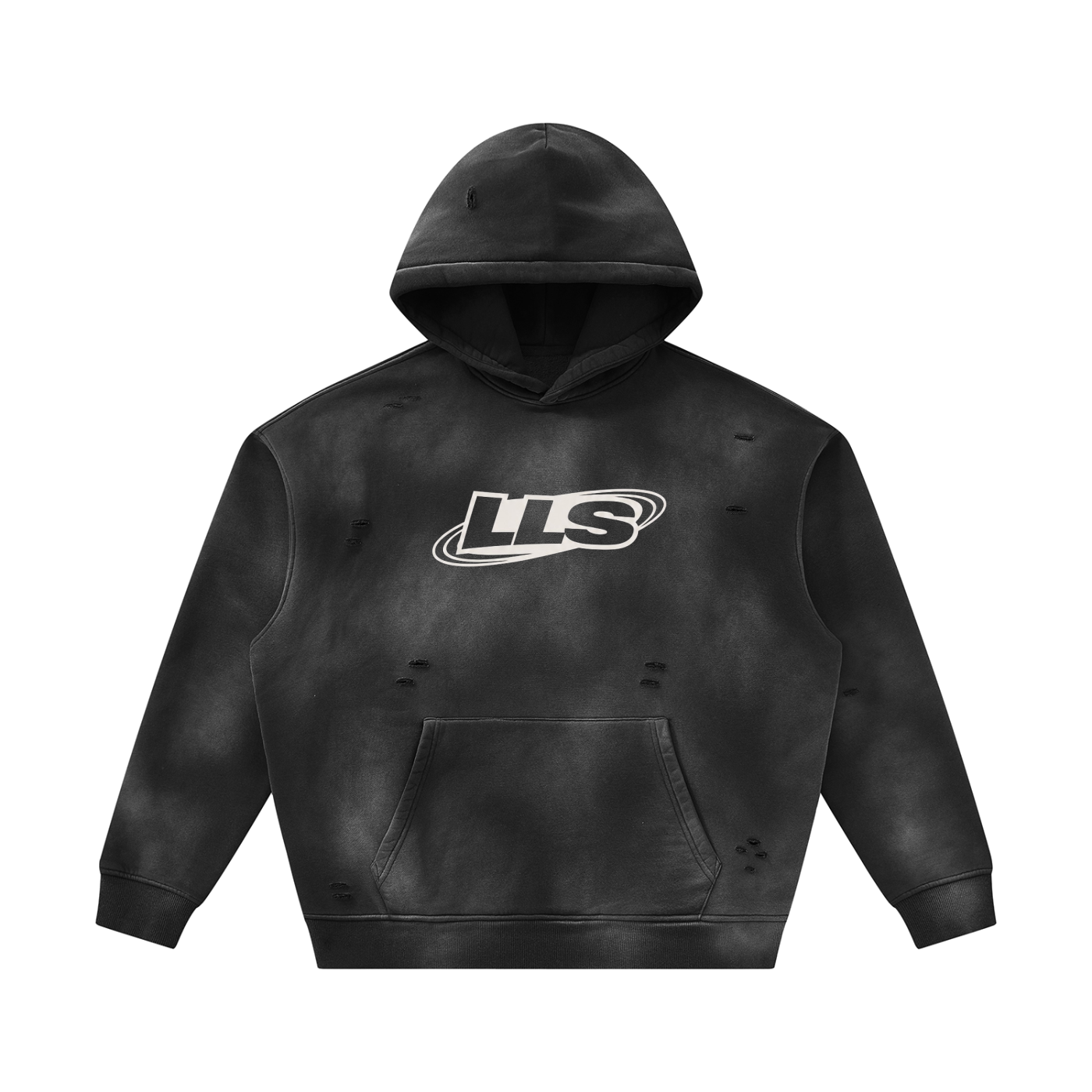 Unisex Sunfade Frayed Fleece Hoodie