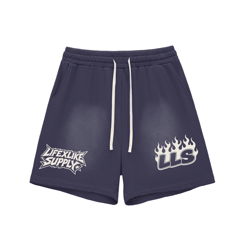 Sun Fade Raw Edge Cotton Shorts