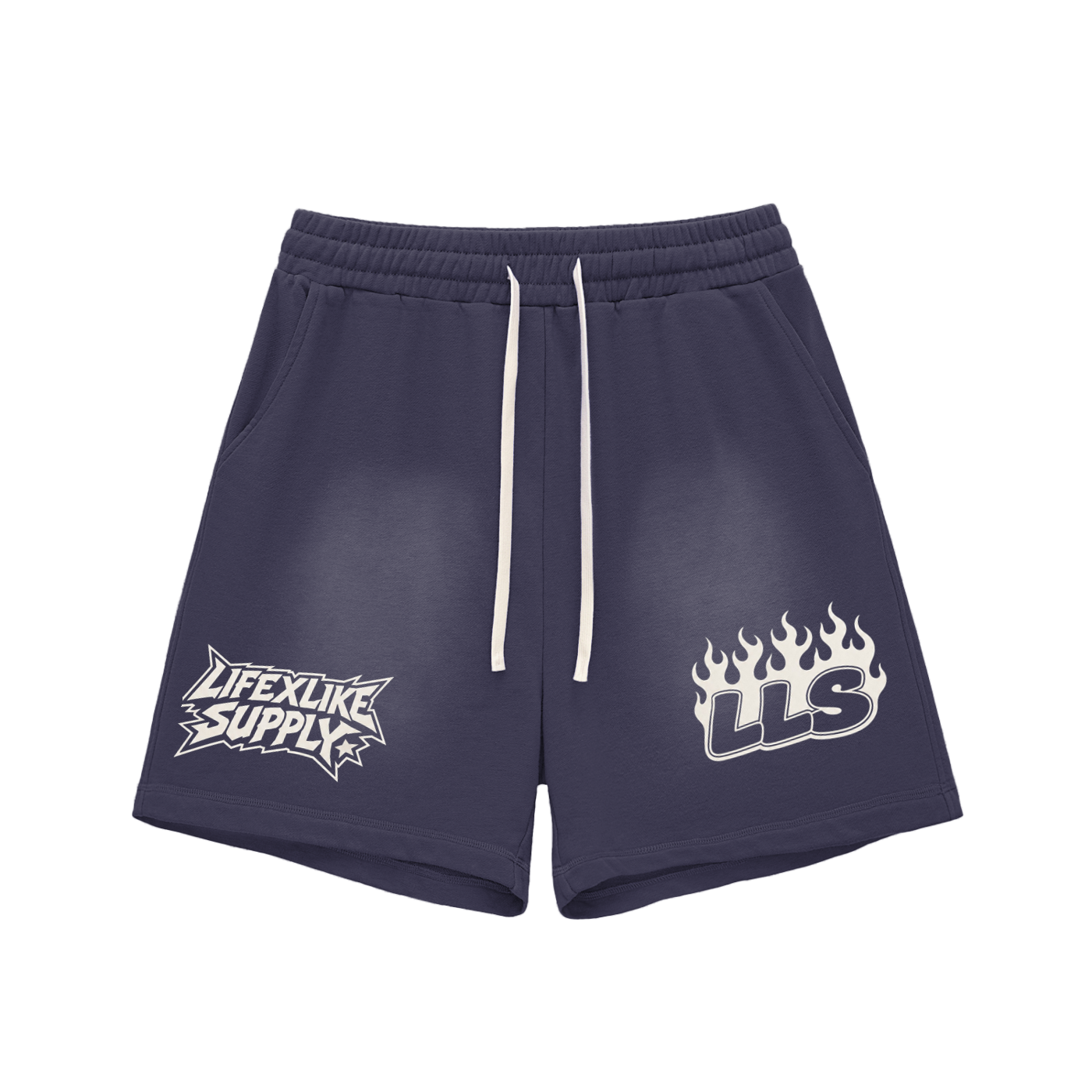 Sun Fade Raw Edge Cotton Shorts