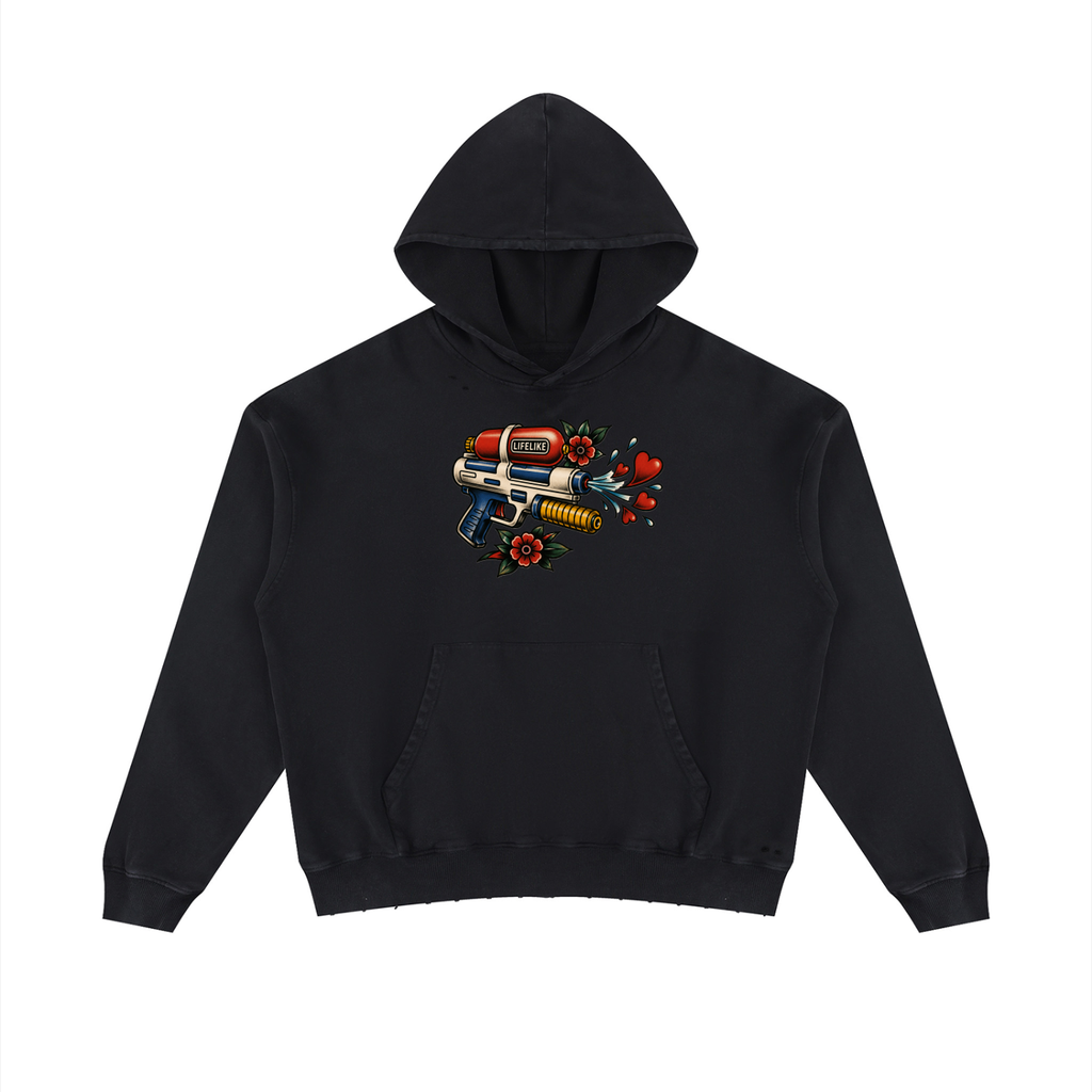 Unisex Mineral Wash Distressed Hoodie