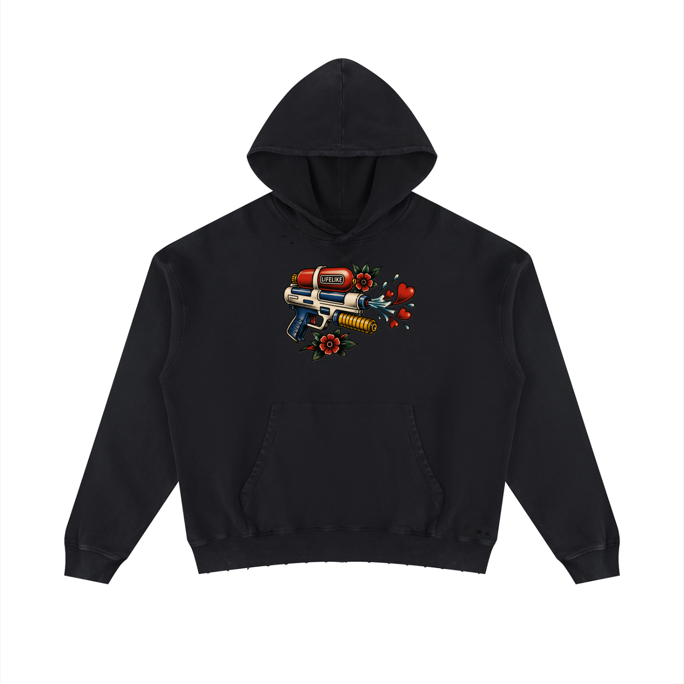 Unisex Mineral Wash Distressed Hoodie