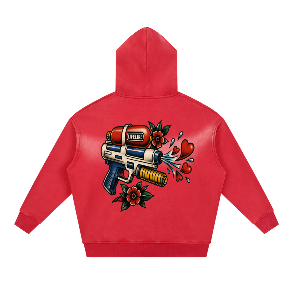 Sunfade Two-way Zipper Boxy Fleece Hoodie