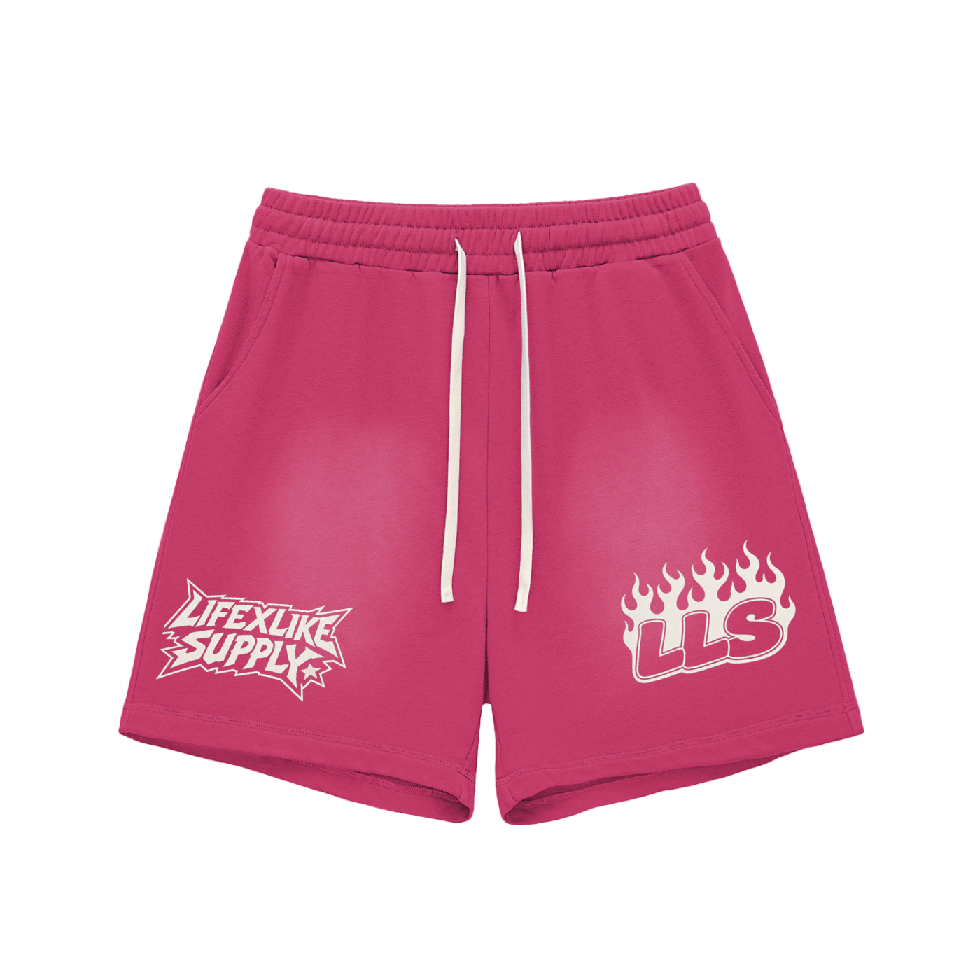 Sun Fade Raw Edge Cotton Shorts