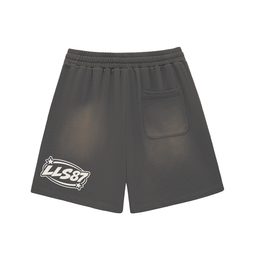 Sun Fade Raw Edge Cotton Shorts