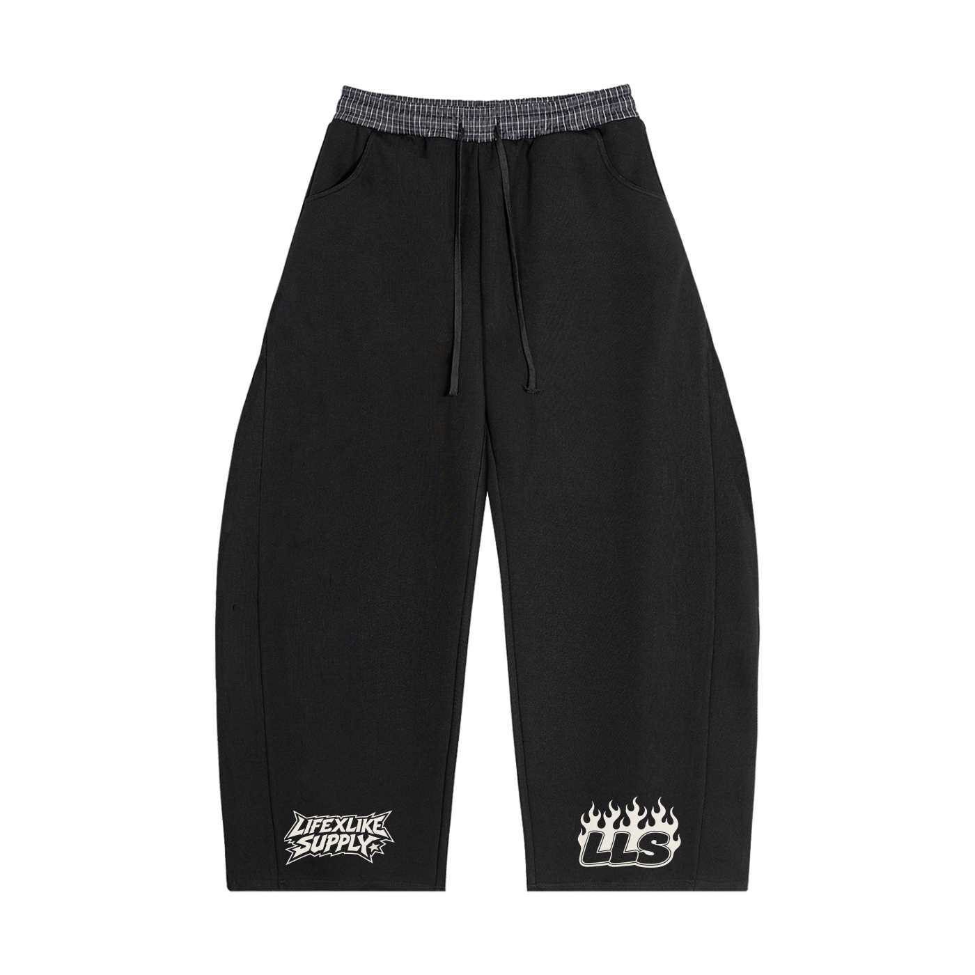Plaid Waistband Barrel Sweatpants