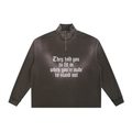 Sun Fade Raw Edge Quarter-Zip Sweatshirt
