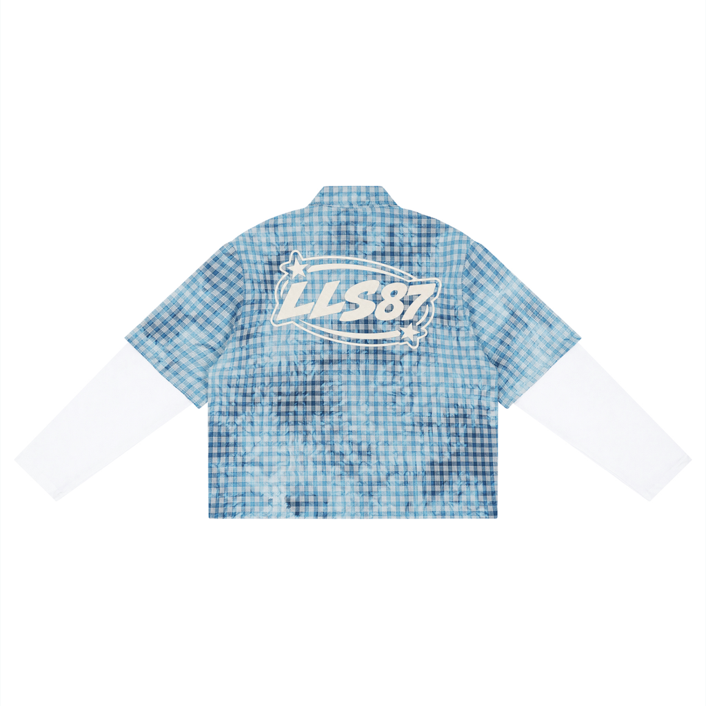 Unisex Vintage Wash Plaid Short Sleeve Shirt