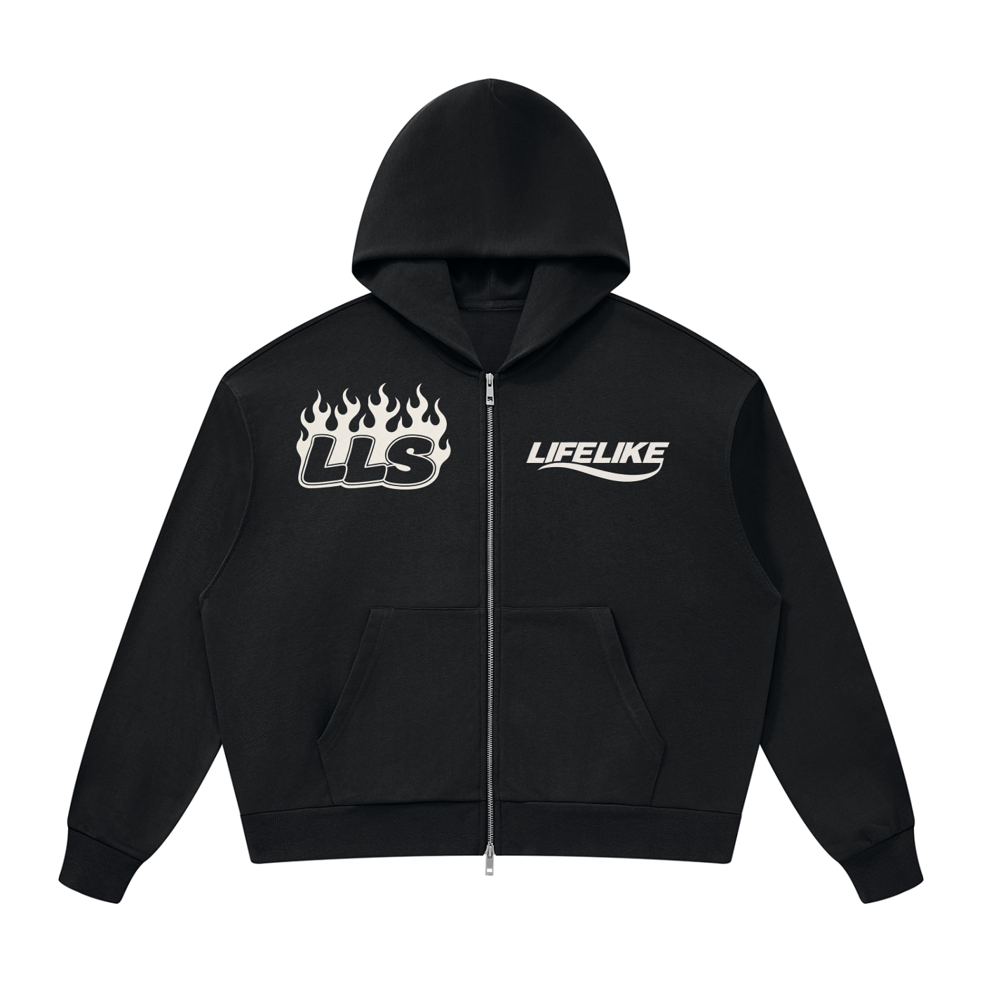 Drop Shoulder Full Zip Hoodie