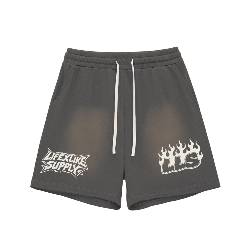 Sun Fade Raw Edge Cotton Shorts