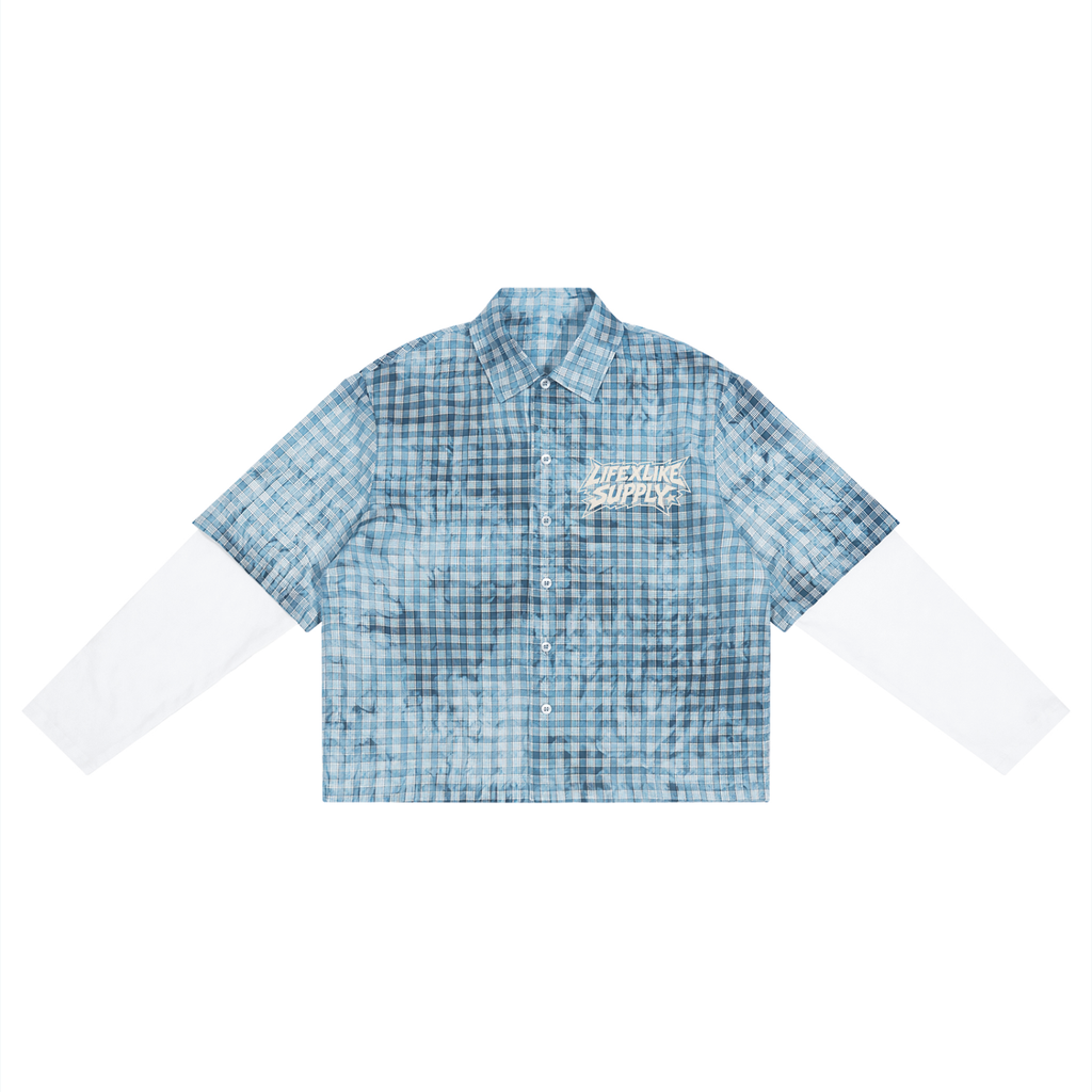 Unisex Vintage Wash Plaid Short Sleeve Shirt
