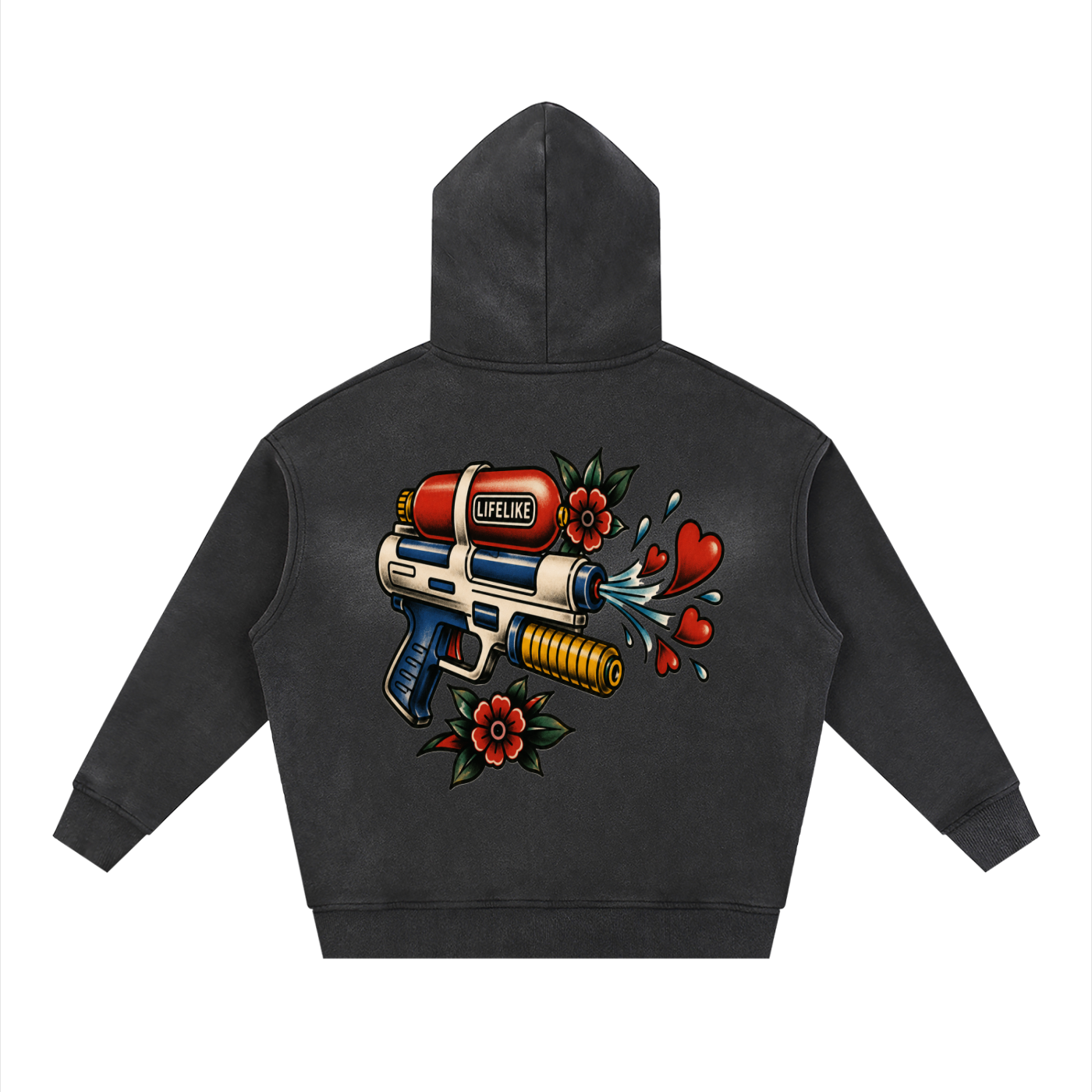 Sunfade Two-way Zipper Boxy Fleece Hoodie