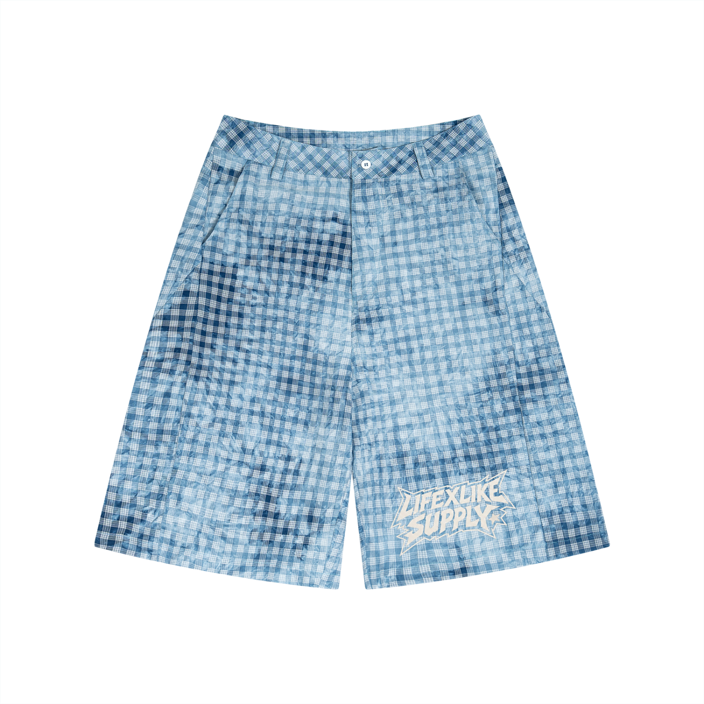 Unisex Vintage Wash Plaid Shorts