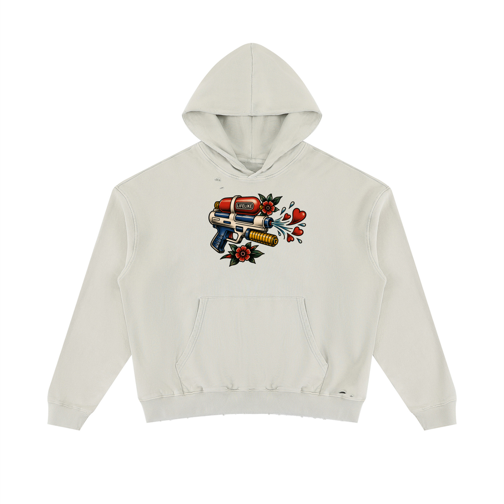 Unisex Mineral Wash Distressed Hoodie
