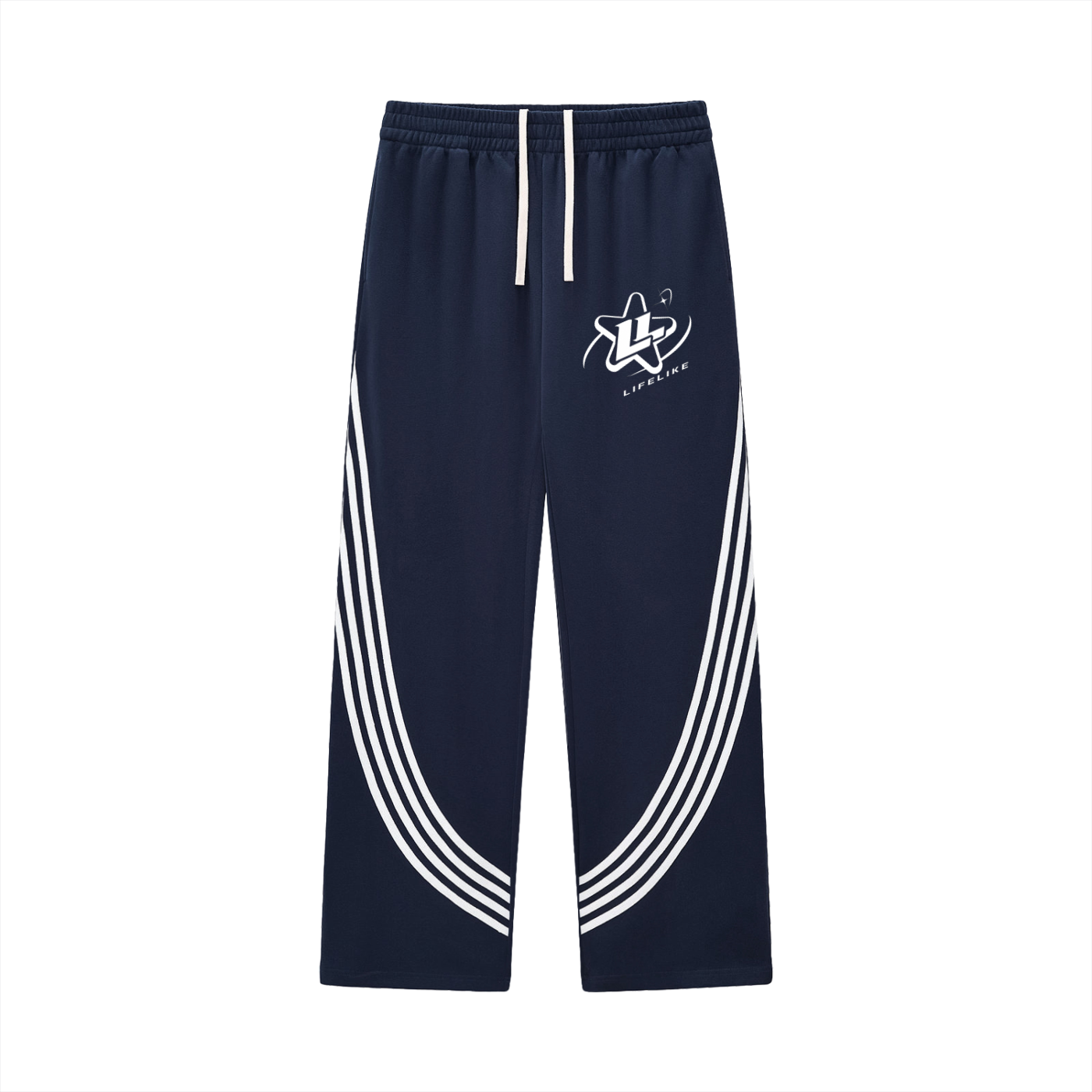 Curved Stripe Straight Sweatpants