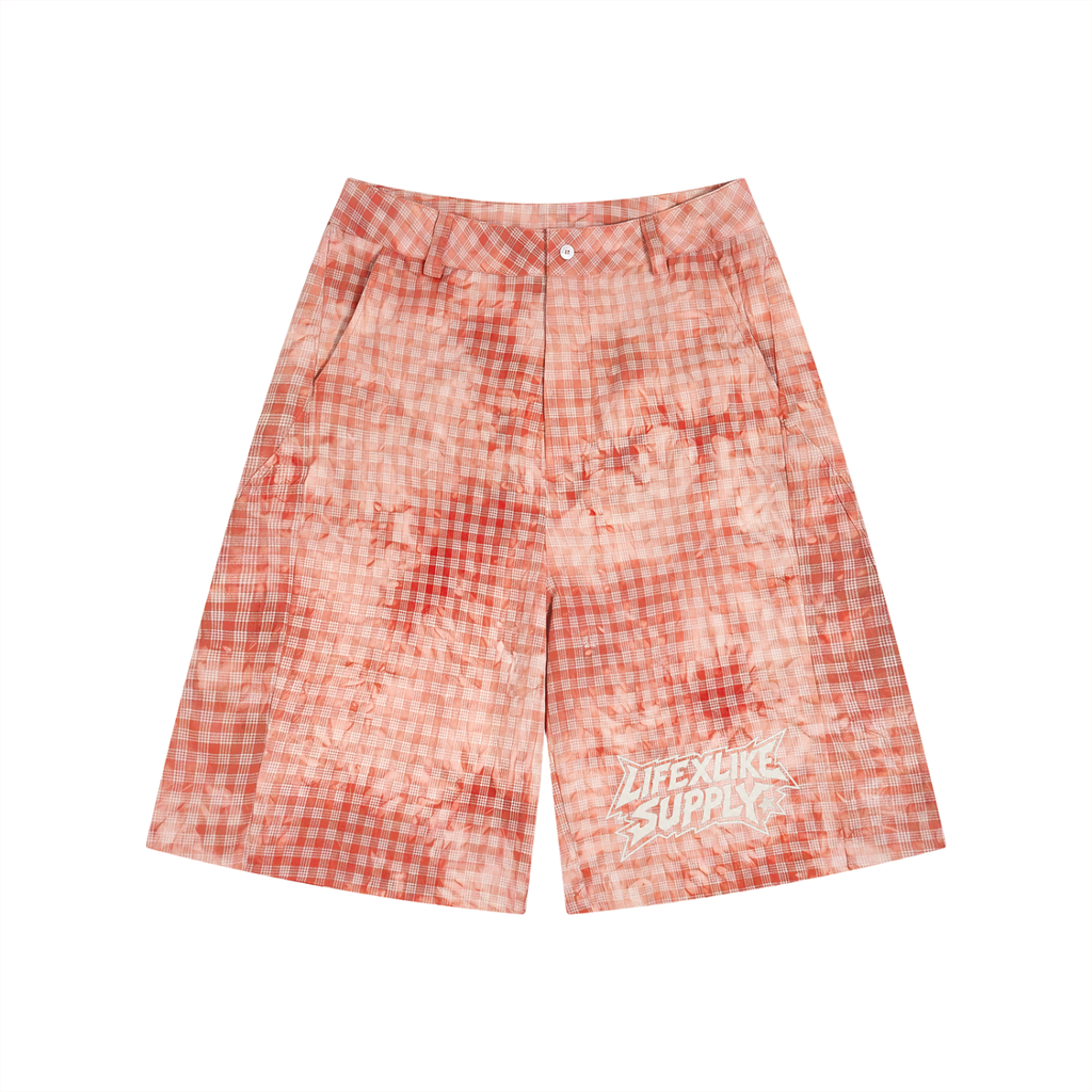 Unisex Vintage Wash Plaid Shorts