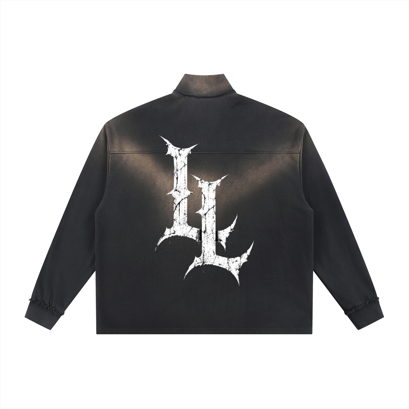 Sun Fade Raw Edge Quarter-Zip Sweatshirt