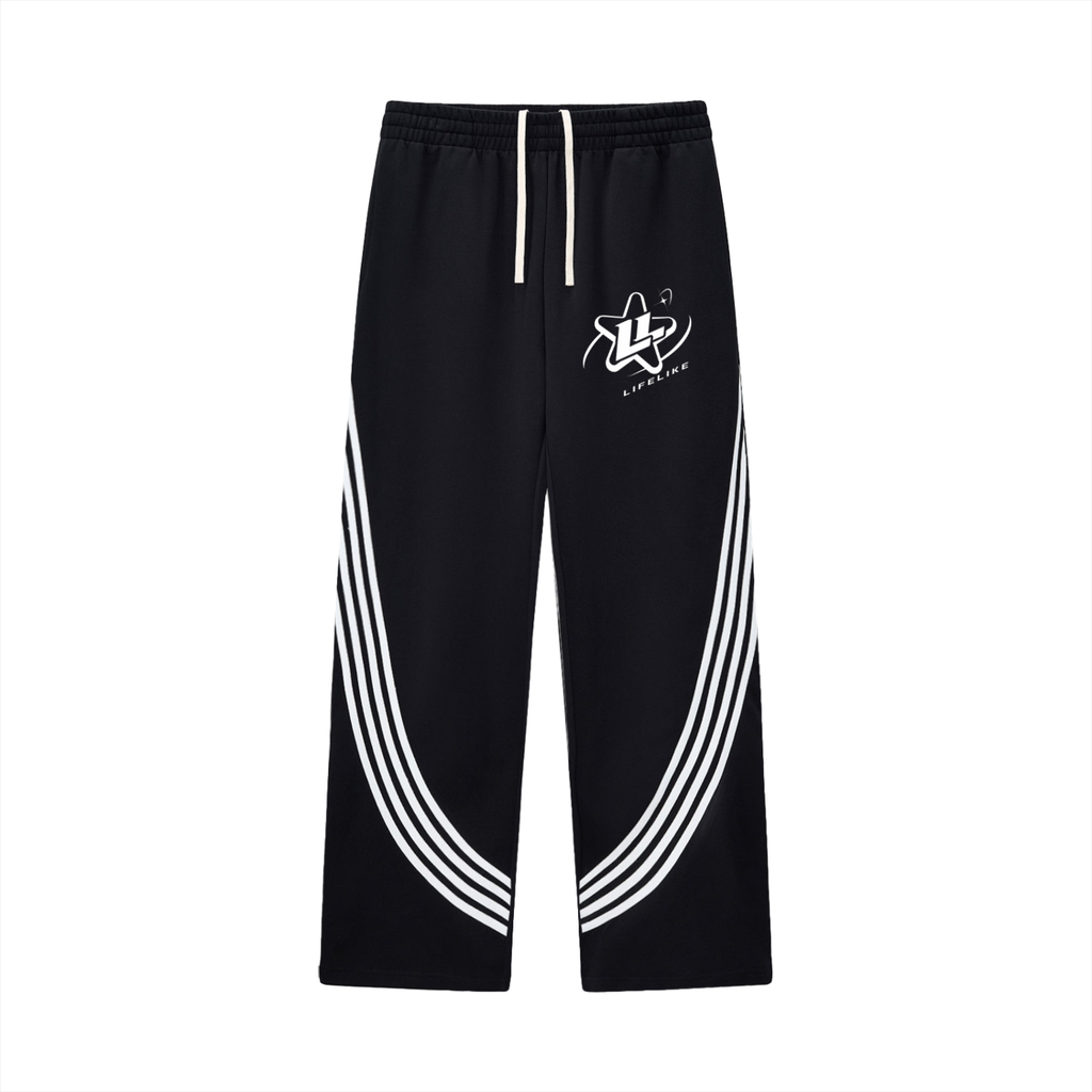 Curved Stripe Straight Sweatpants
