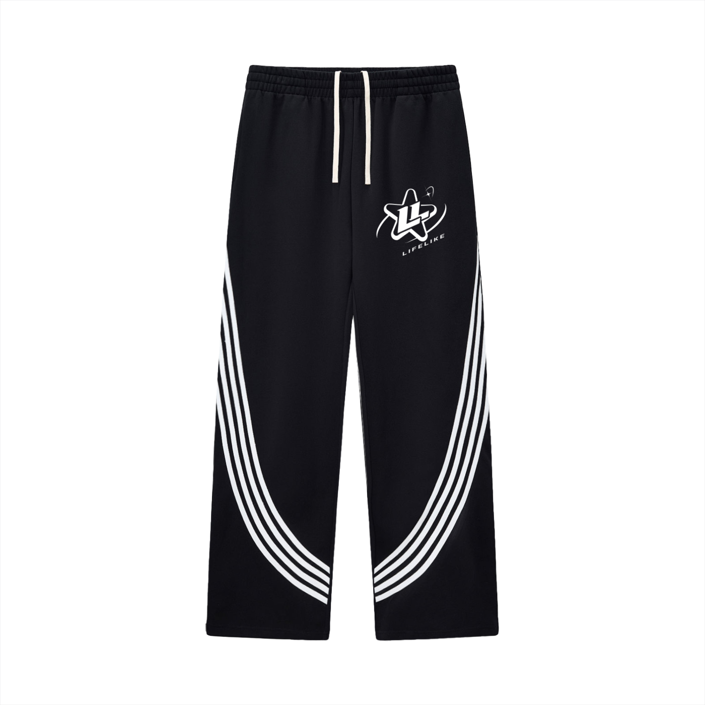 Curved Stripe Straight Sweatpants