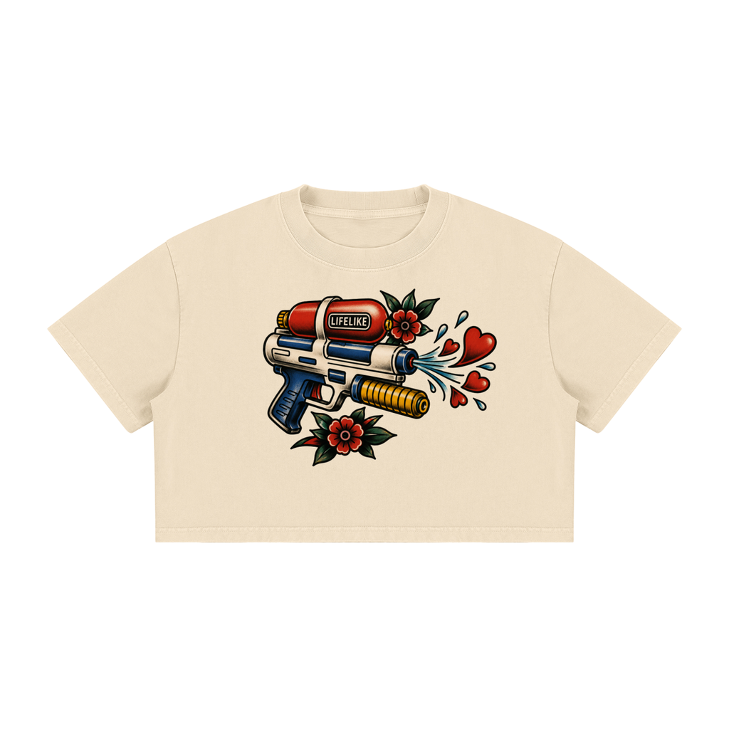 Women's Mineral Wash Cotton Crop T-Shirt