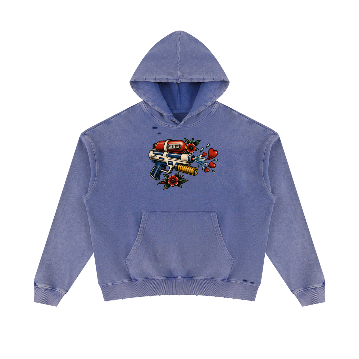 Unisex Mineral Wash Distressed Hoodie
