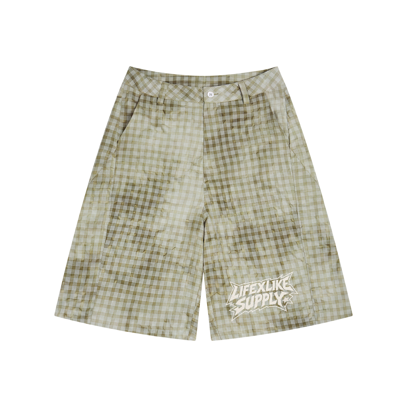 Unisex Vintage Wash Plaid Shorts