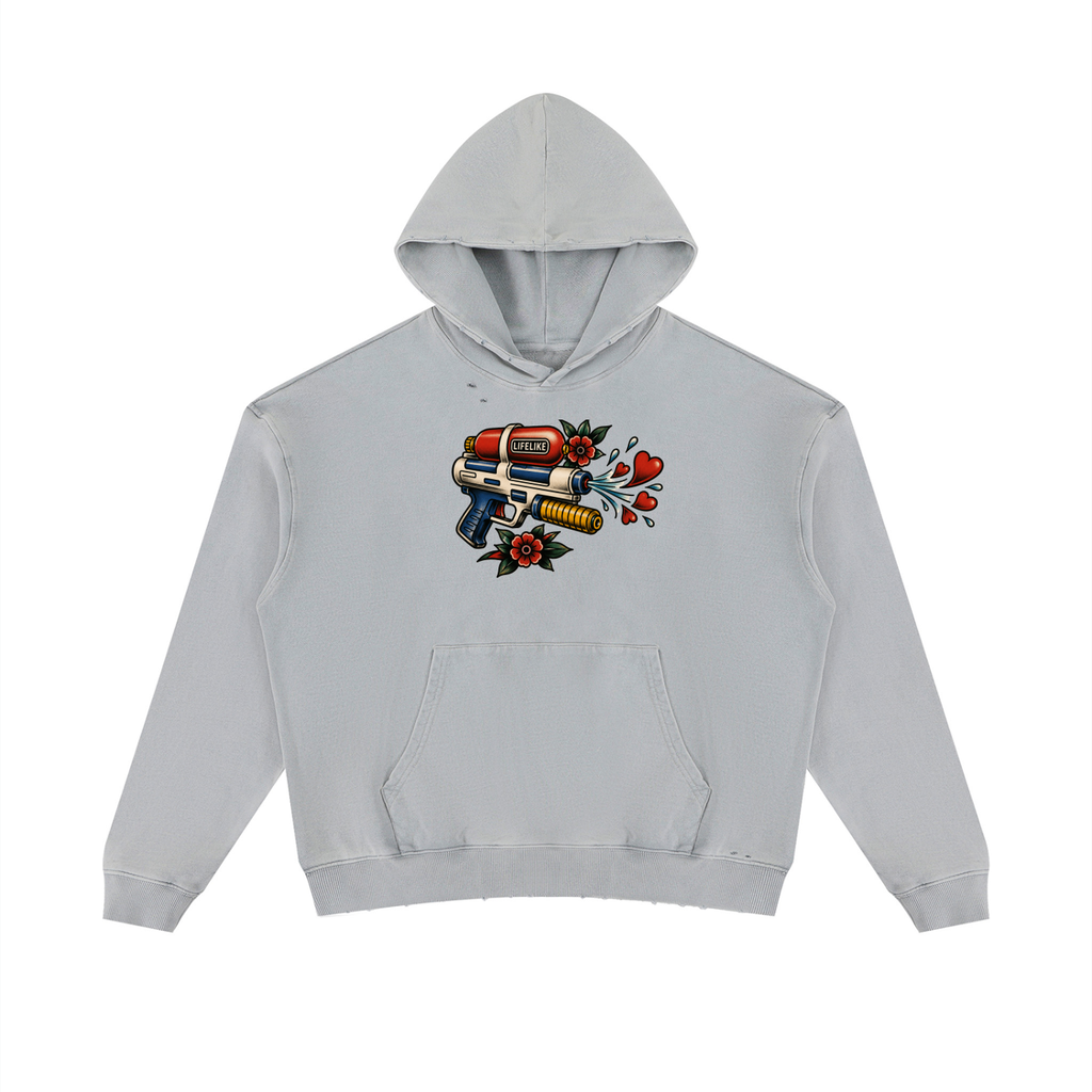 Unisex Mineral Wash Distressed Hoodie