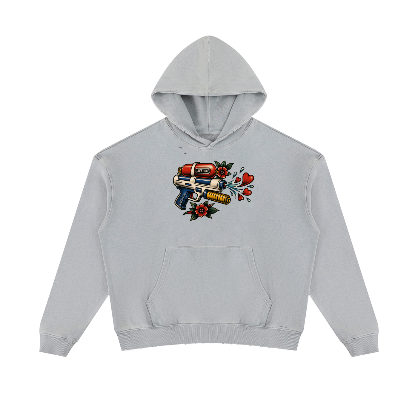 Unisex Mineral Wash Distressed Hoodie