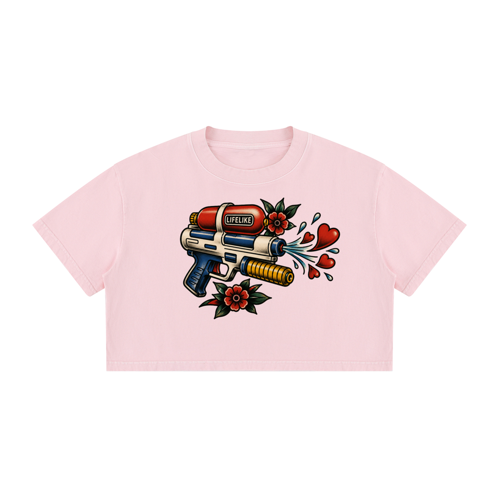 Women's Mineral Wash Cotton Crop T-Shirt