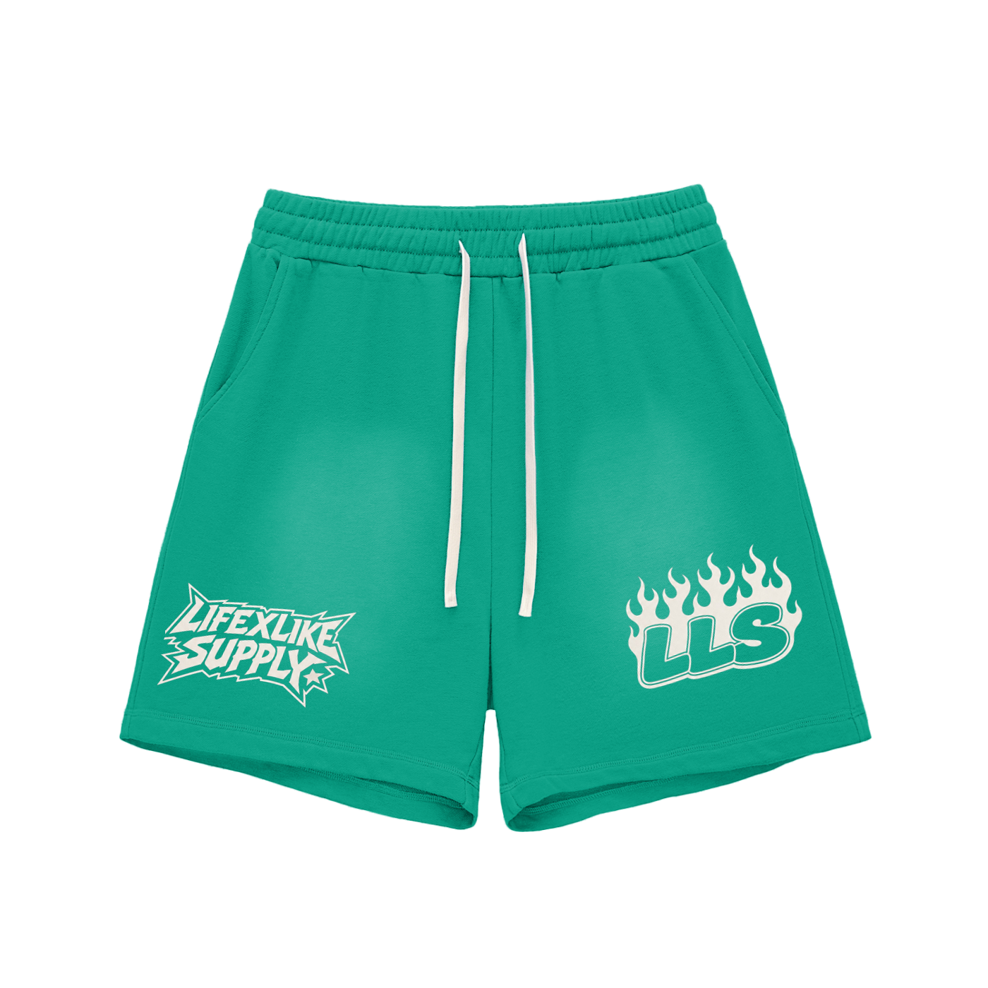 Sun Fade Raw Edge Cotton Shorts