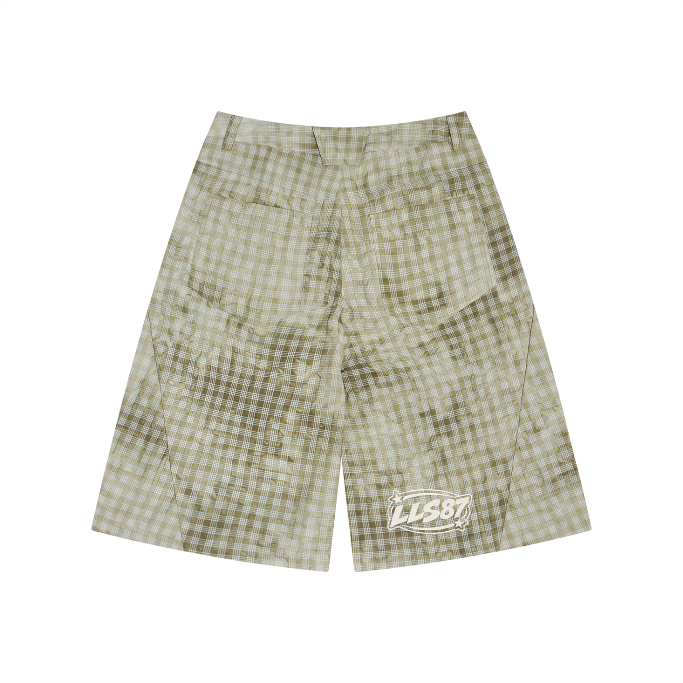 Unisex Vintage Wash Plaid Shorts